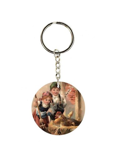 The Double Sided Baby Girl Printed Keychain