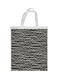 Random Lines Printed Shopping Bag White/Black