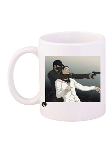 Printed Watch Dogs Coffee Mug White/Black/Grey