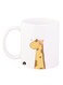 A Giraffe Design Mug White/Yellow/Brown 12ounce