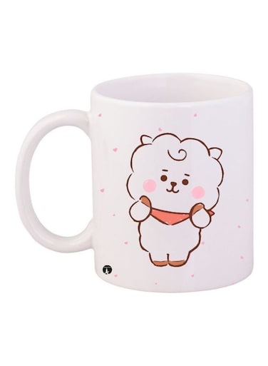 Printed Coffee Mug White/Brown/Pink