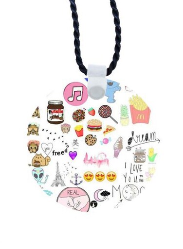 Random Stuff Printed Car Mirror Pendant