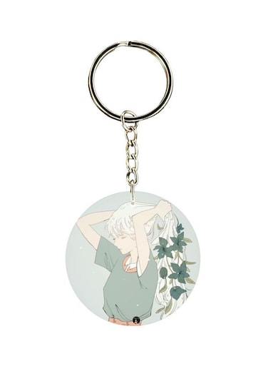 Cartoon Printed Double Sided Keychain