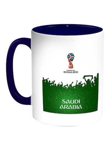 FIFA World Cup 2018 Saudi Arabia Printed Coffee Mug White/Blue 11ounce