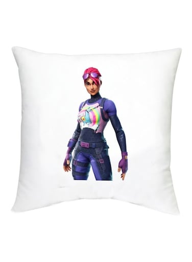 Fortnite Character Printed Decorative Cushion White/Purple/Pink 16x16inch