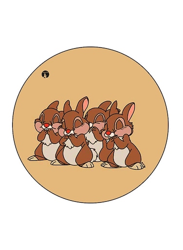 Squirrel Printed Fridge Magnet Beige/Brown/White 5.5 x 5.5cm