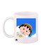 Anime Chibi Maruko Chan Printed Coffee Mug White/Blue/Yellow