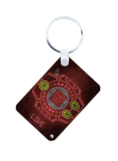 Anime Digimon Printed Keychain Brown/Green