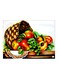 Fruits Themed Metallic Plate Red/Green/Brown 20x15cm