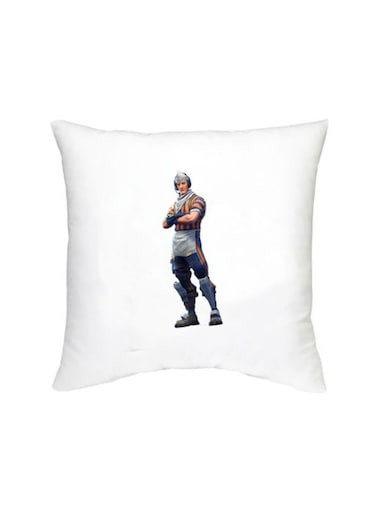 Fortnite Character Printed Decorative Cushion White/Blue/Orange 16x16inch