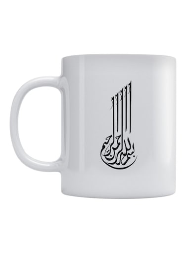 Calligraphy Art Printed Ceramic Mug White/Black