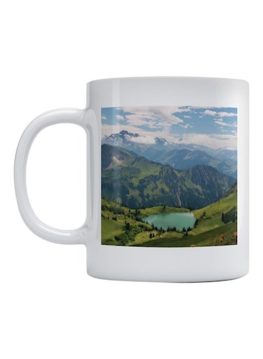 Nature Printed Coffee Mug White/Blue/Green