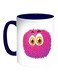 Colourful Monster Printed Coffee Mug White/Blue 11ounce