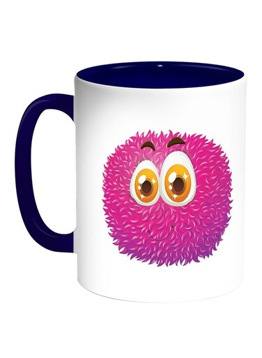 Colourful Monster Printed Coffee Mug White/Blue 11ounce