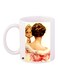 Lady Printed Coffee Mug White/Pink/Brown 11ounce