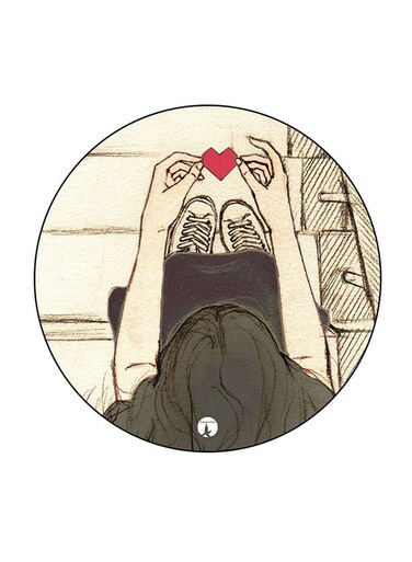 Girl Printed Fridge Magnet Multicolour