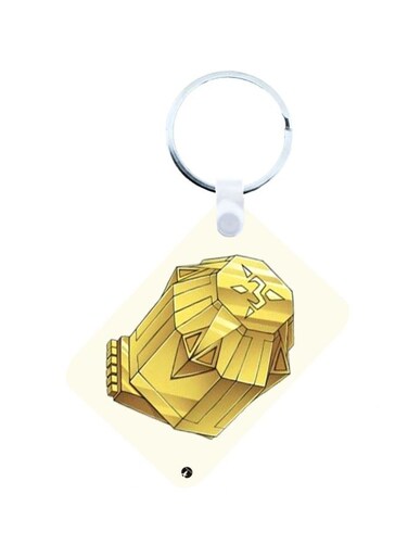Anime Digimon Printed Keychain Yellow/Beige