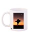 Nature Printed Coffee Mug White/Black/Orange 11ounce