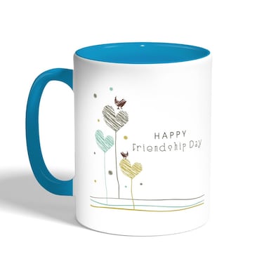 Happy Friendship Day Printed Coffee Mug, Turquoise 11 Ounce