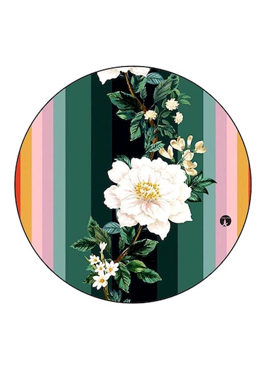 Flowers Printed Fridge Magnet Round Multicolour