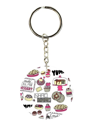 Double Sided Food Printed Keychain