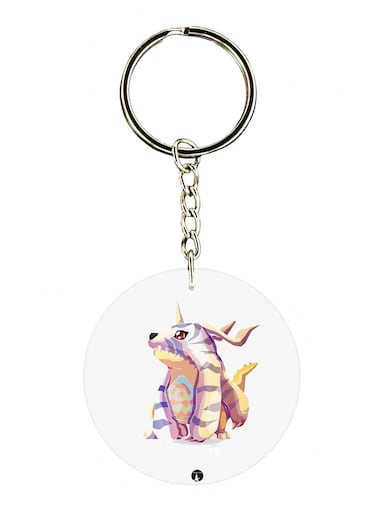 Anime Digimon Double Side Printed Keychain