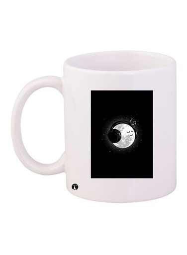 Cartoon Printed Coffee Mug White/Black 11ounce