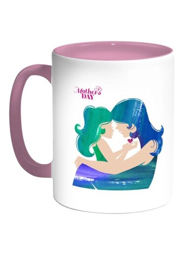Mother's Day Printed Coffee Mug White/Pink/Blue 8 x 9.5centimeter