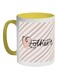 Happy Mother's Day Printed Ceramic Coffee Mug Yellow/White/Pink 11ounce