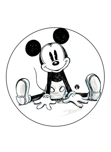 Disney Character Printed Fridge Magnet Black/White