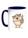 Owl Printed Coffee Mug White/Blue 11ounce