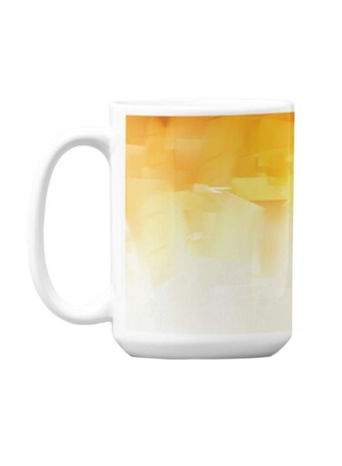 Premium Printed Ceramic Coffee Mug White/Yellow 350ml