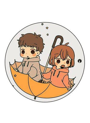 Boy And A Girl Printed Fridge Magnet Multicolour