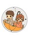 Boy And A Girl Printed Fridge Magnet Multicolour