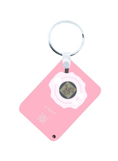 Anime Digimon Printed Keychain Pink/Grey