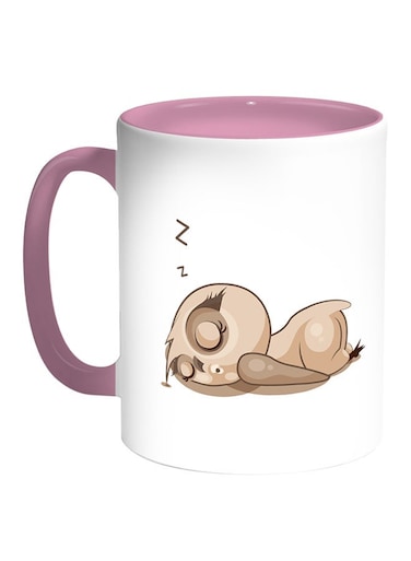 Owl Printed Coffee Mug White/Pink 11ounce