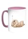 Owl Printed Coffee Mug White/Pink 11ounce