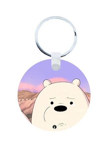 We Bare Bear Printed Wooden Keychain