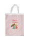 Best Friends Printed Shopping Bag Pink/White