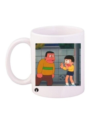 Doraemon Printed Coffee Mug White/Brown/Pink