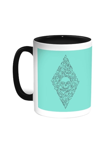 Bones And Skull Printed Coffee Mug Black/White 11ounce