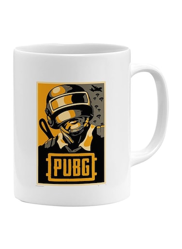 PUBG Printed Ceramic Mug White
