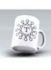 Modern Monogram T Printed Coffee Mug White