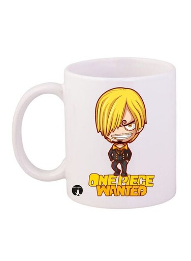 Anime One Piece Printed Mug White/Yellow/Beige 11ounce