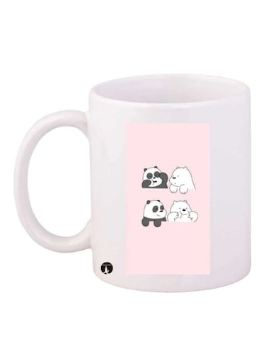 We Bare Bears Printed Mug White/Black/Pink Standard Size