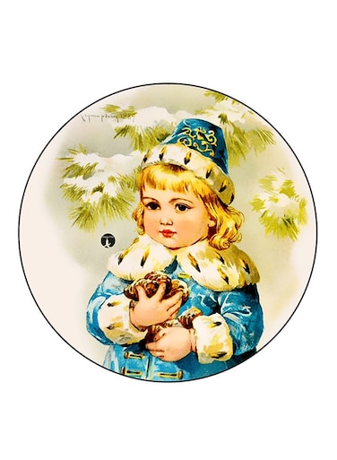 Girl Printed Fridge Magnet Multicolour