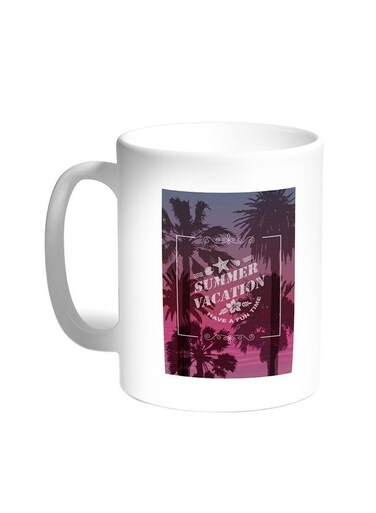 Summer Vacation Printed Coffee Mug White 11ounce