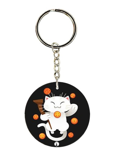 Anime Dragon Ball Printed Keychain Black/White