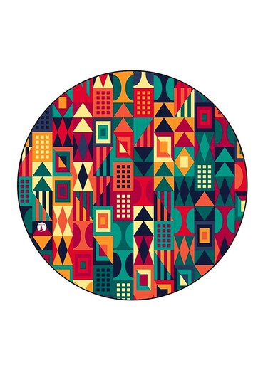Vintage Art Printed Fridge Magnet Multicolour 5.5 x 5.5cm