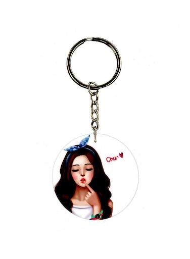 Animie Girl Printed Keychain